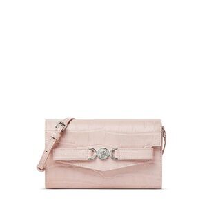 Versace Pink Crocodile-Embossed Crossbody Bag